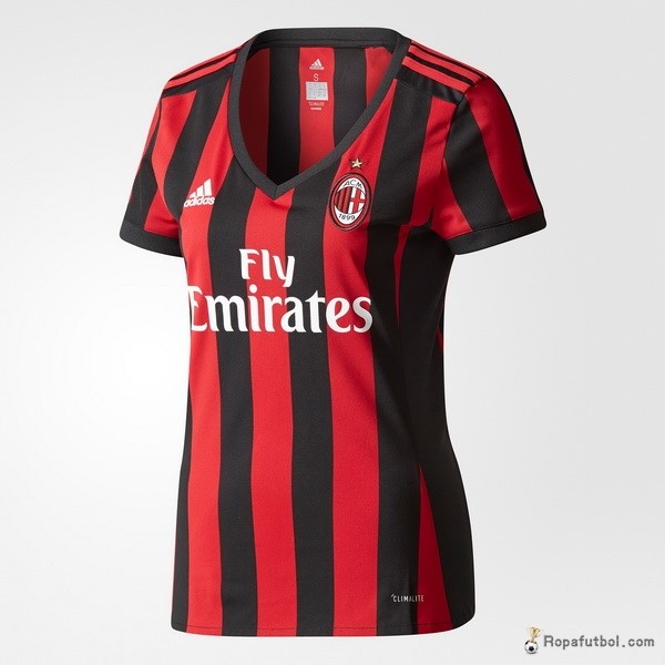 Camiseta AC Milan Replica Primera Ropa Mujer 2017/18